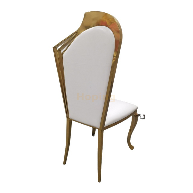 Piano Shape Back Dining Chair for Restaurant Banquet Wedding Event Stainless Steel Chair