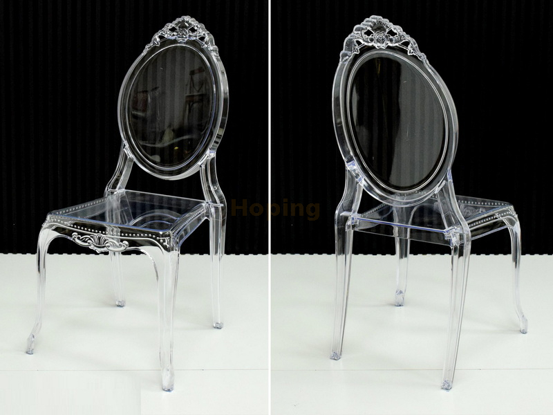 Newly Developed Princess Clear PC Resin Dining Chair for Party Banquet Wedding 