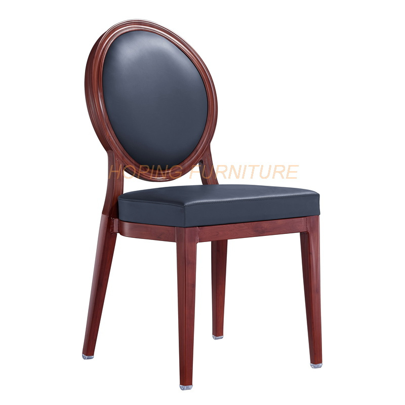 Black Office Furniture Round Back Dining Restaurant Chair Hotel Fixed Furniture Banquet Dining Chair