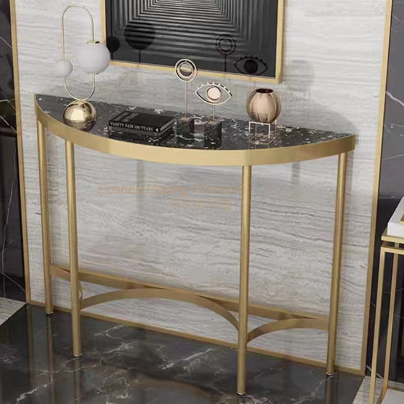 Modern Hotel Living Room Villa Net Gold Dining Table Same Table White Console Table