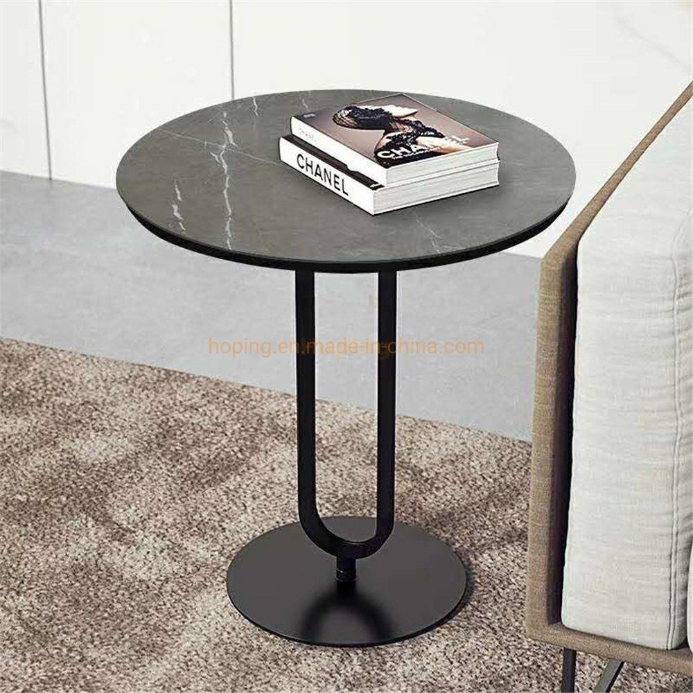 Modern Bent Side Table in Clear Color Rotatable Stainless Steel Coffee Table with Tempered Glass Top Restart Decors Table