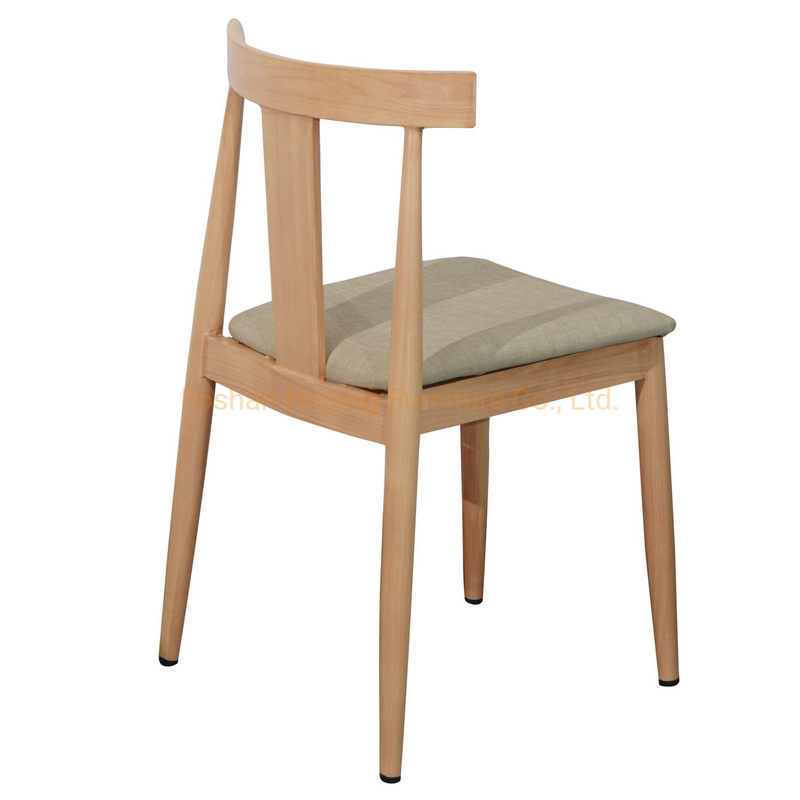 Wholesale Restaurant Dining Furniture Hanging Basket Indoor Outdoor Garden Tempered Glass Coffee Table Set Oak Wood Metal Leg Customized Color PVC Chair