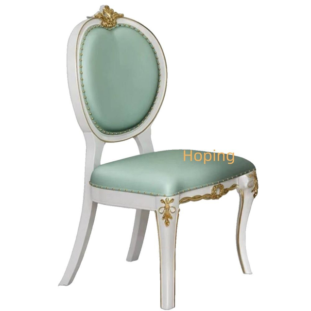 2026 Classic Modern New Flower Wedding Banquet White Wood Dining Chair