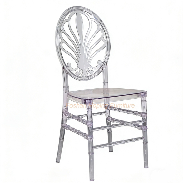Modern Arcylic Stackable Outdoor Hotel Restaurant Wedding Banquet Dining Furniture Round Back Clear Chair