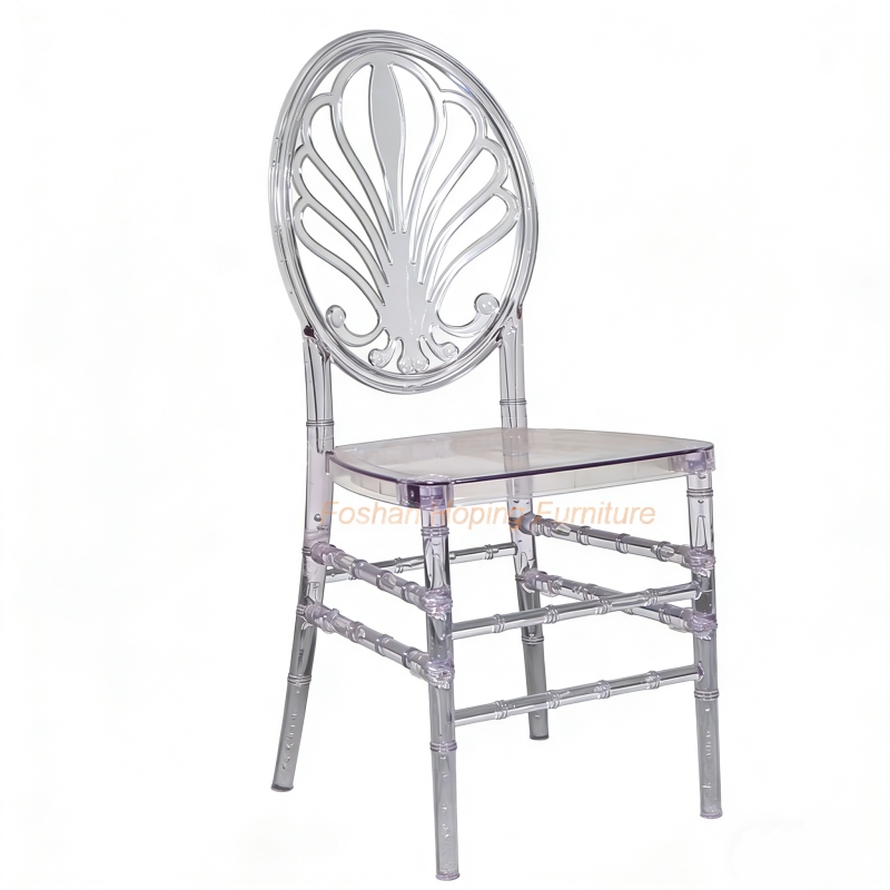 Modern Arcylic Stackable Outdoor Hotel Restaurant Wedding Banquet Dining Furniture Round Back Clear Chair