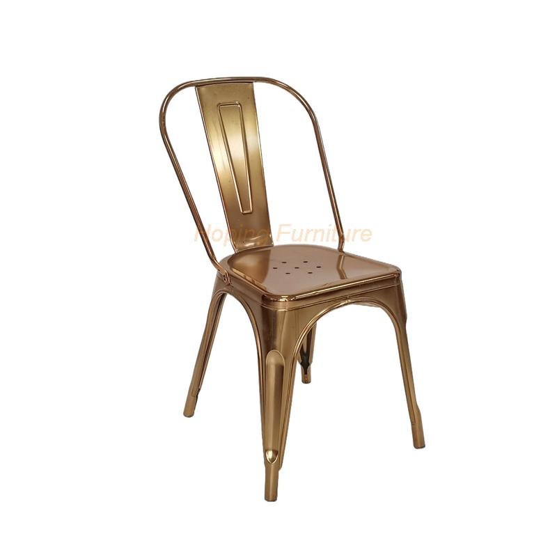 Promotional Cheap Price Stacking Metal Rose Gold Stainless Steel Chair Wedding Chair Banquet Chair