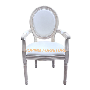 Wedding Event Armrest Louise Home Furniture Antique Wood Dining Chair