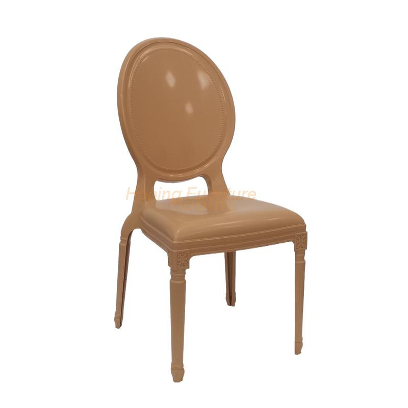 Modern Brown Round Back Plastic Dining Chairs Louis Chairs Wedding Banquet Chair