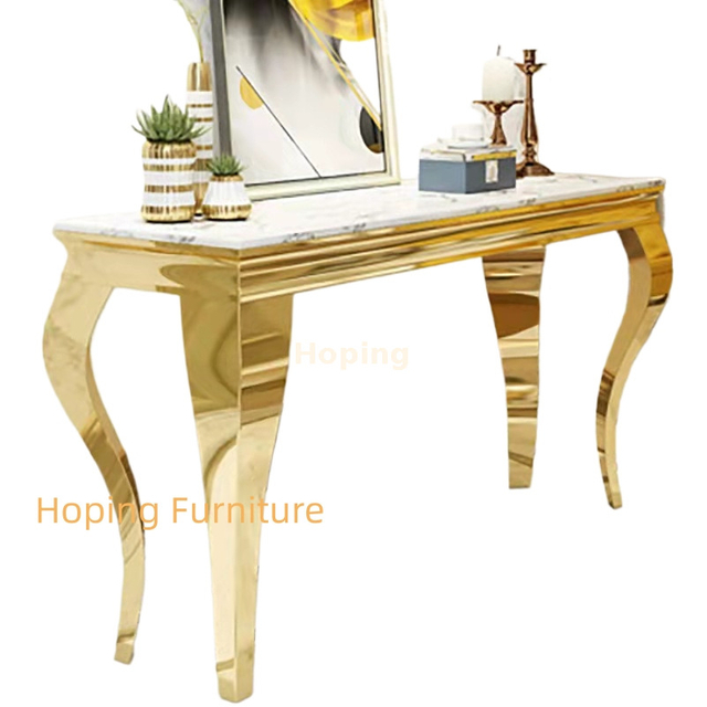 Gold Counter High Table Table Column Hotel Console Table Side Wall Table