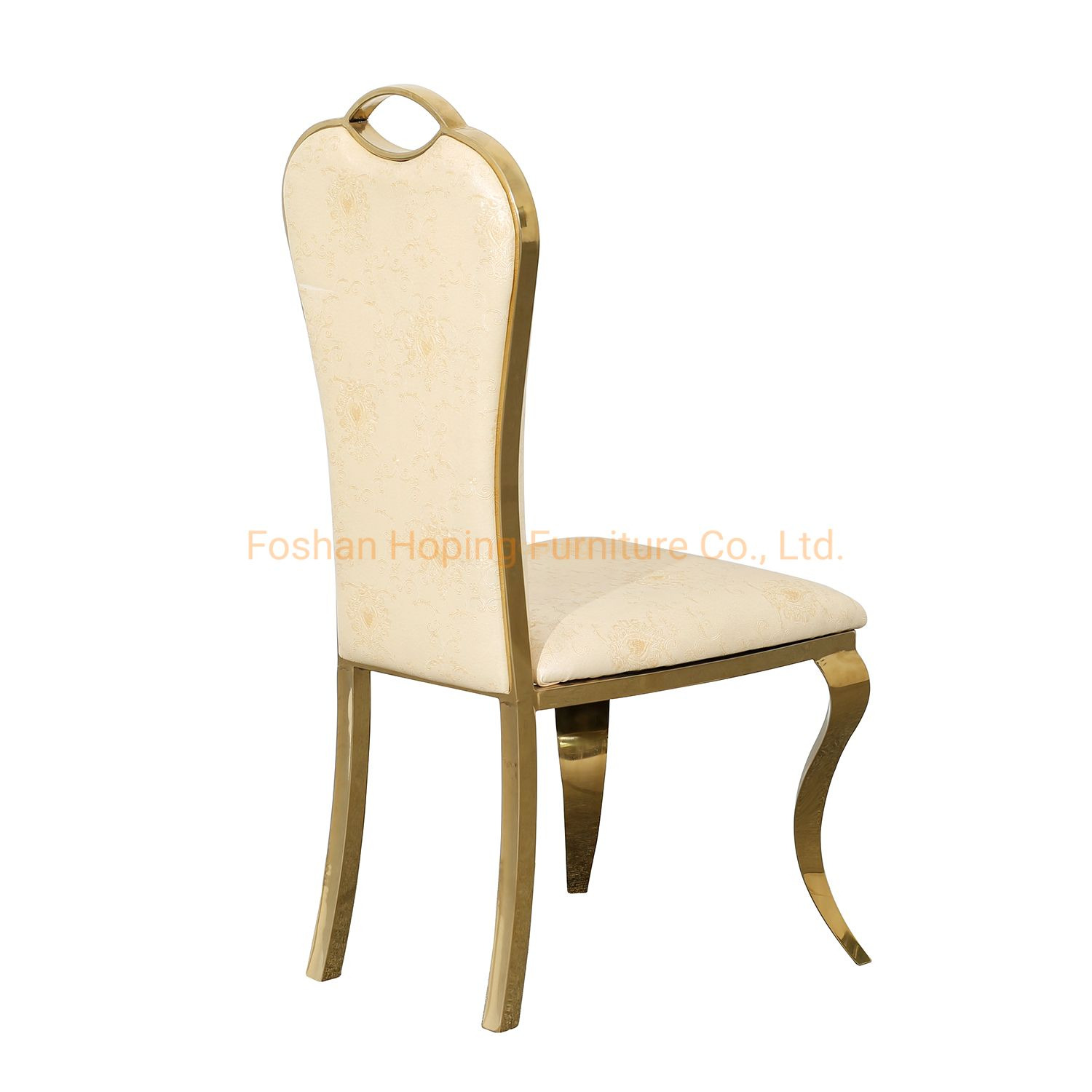 Yellow Grain Leather Senior Modern Banquet Dining Chair for Western Restaurant