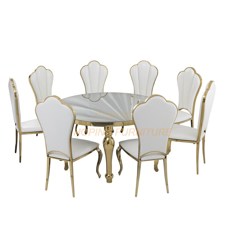 Hopin Furniture Modern Luxury Hotel Flower Shape Design Wedding Restaurant Dining Chairs