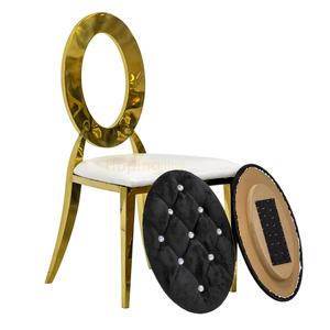 Modern Gold O-Shaped Backrest Banquet Wedding Chairs Hotel Furniture for Wedding Parties Events