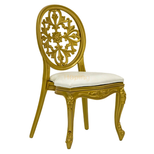 Stackable Plastic Gold Retro Colors Hotel Banquet Furniture Oval Back Wedding Resin Chairs