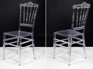 Modern Outdoor Crown Transparent Plastic Crystal Acrylic Wedding Chair