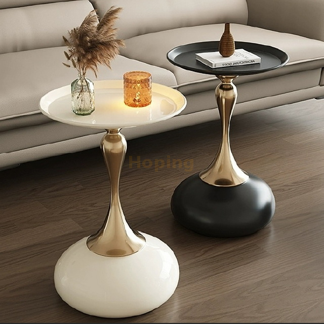 Coffee Table Gold Nordic Living Room Furniture Set Tea Accent Round Metal End Bed Modern Luxury Side Marble Coffee Table