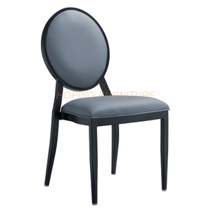 Modern Hotel Furniture Wedding Banquet Louise Grey Leather Dining Chair