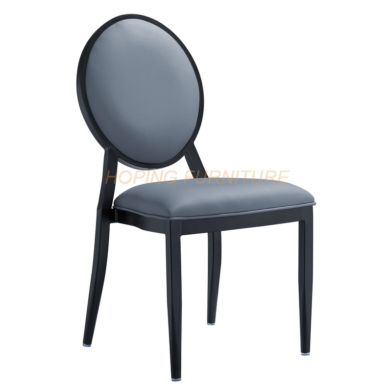 Modern Hotel Furniture Wedding Banquet Louise Grey Leather Dining Chair
