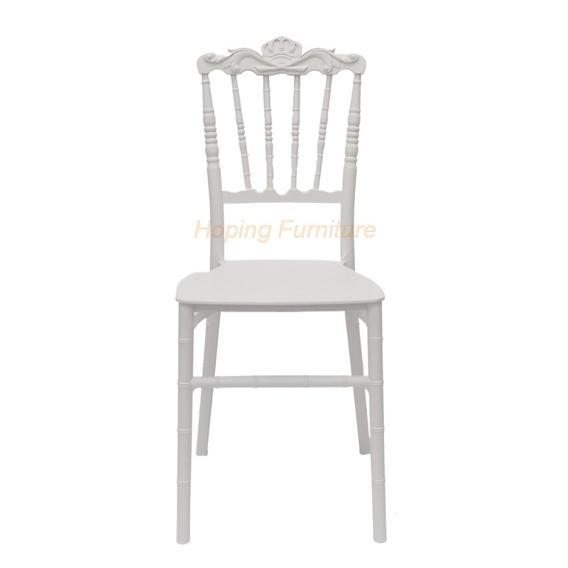 Home Furniture Plastic Dining Chair for Restaurant Modern White Castale Back Wedding Chair