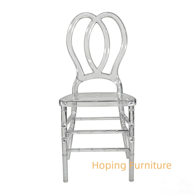 Hollow Net Cross Back Veneer Hot Selling Modern Wedding Event Stackable Ghost Chair Dining Chair