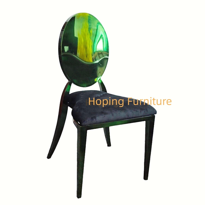 Wholesale Event Outdoor Furniture Stainless Steel Purple Round Back Banquet Chairs Metal Dining Chair Stacking Restaurant Chair