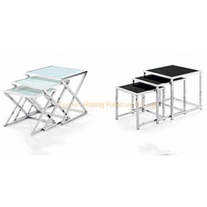  Low Price White Glass Top Metal Center Table Living Room Coffee Table Furniture