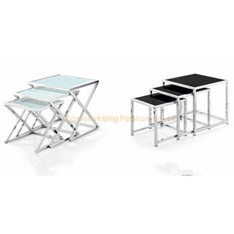  Low Price White Glass Top Metal Center Table Living Room Coffee Table Furniture