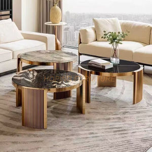 Modern Hotel Round Center Table Set Home Furniture Slate Marble Coffee Table for Sale