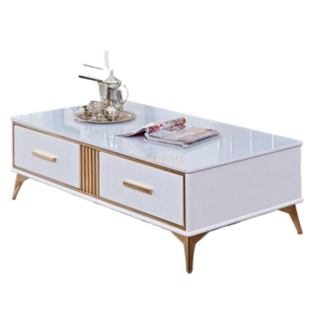 Modern White Kt Stand Ming Coffee Table Set Wooden Angel Coffee Table, Modern Tea Table Design with Drawers