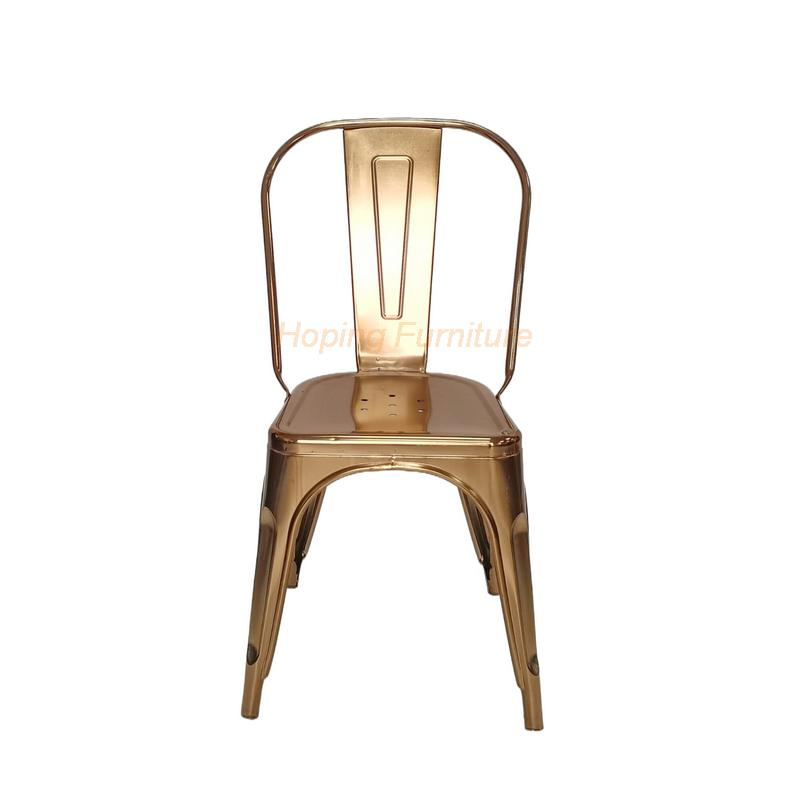 Promotional Cheap Price Stacking Metal Rose Gold Stainless Steel Chair Wedding Chair Banquet Chair