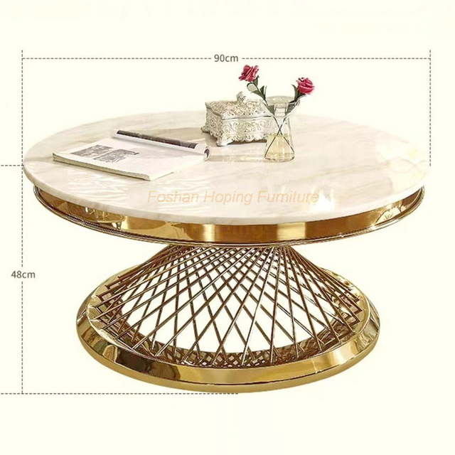 Modern Six Seater Dining Table / Metal Living Room Table / Silver Coffee Table / Console Table / Side Table / Stainless Steel Round Table Banquet Hotel