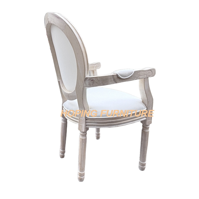 Wedding Event Armrest Louise Home Furniture Antique Wood Dining Chair