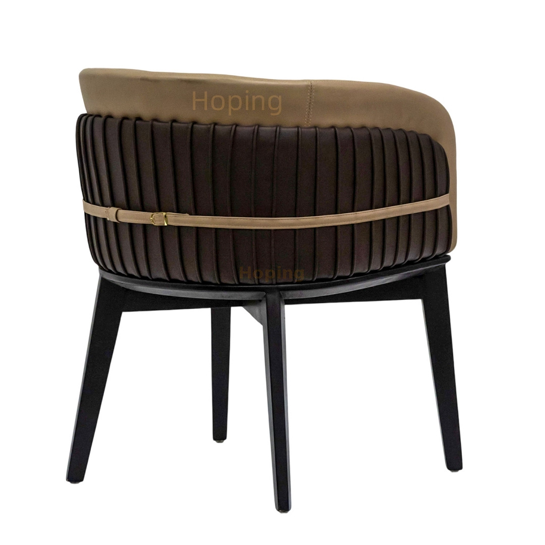 Modern Leather Lounge Chair Living Room Restaurant Super Comfortable Tufted Chair