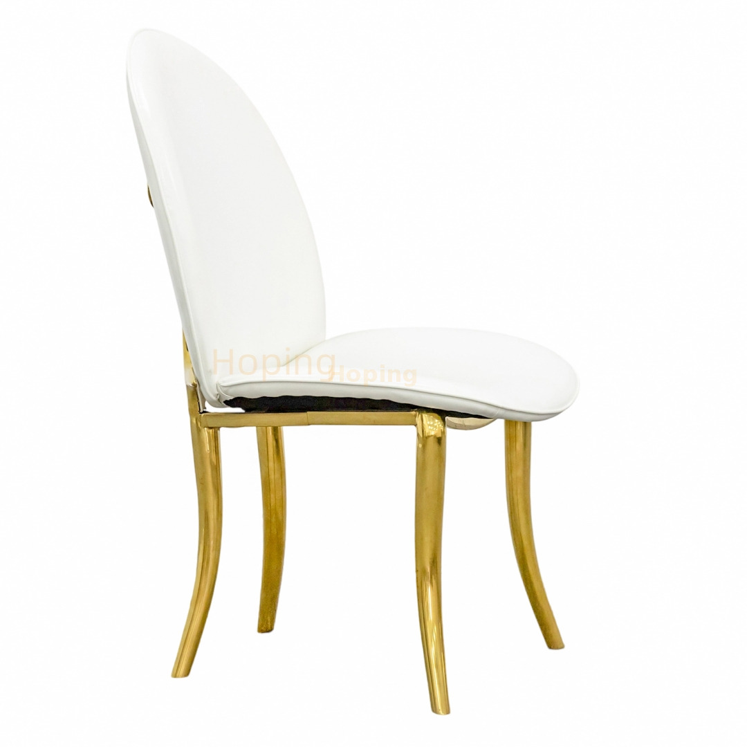 Black Round Velvet Back Banquet Dining Chair with Golden Stainless Steel Legs for Restaurant Wedding Event