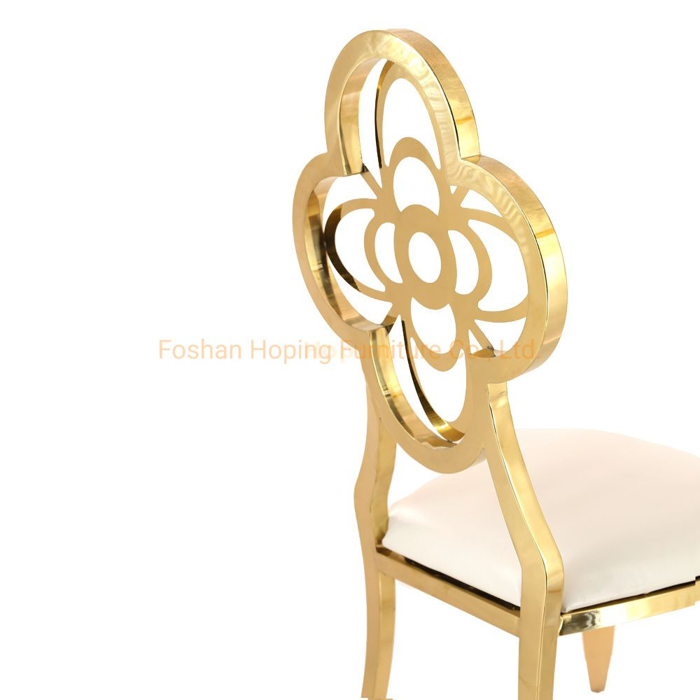 Stainless Steel Cover Luxury Wedding Restaurant Chair Gold Chairs for Events