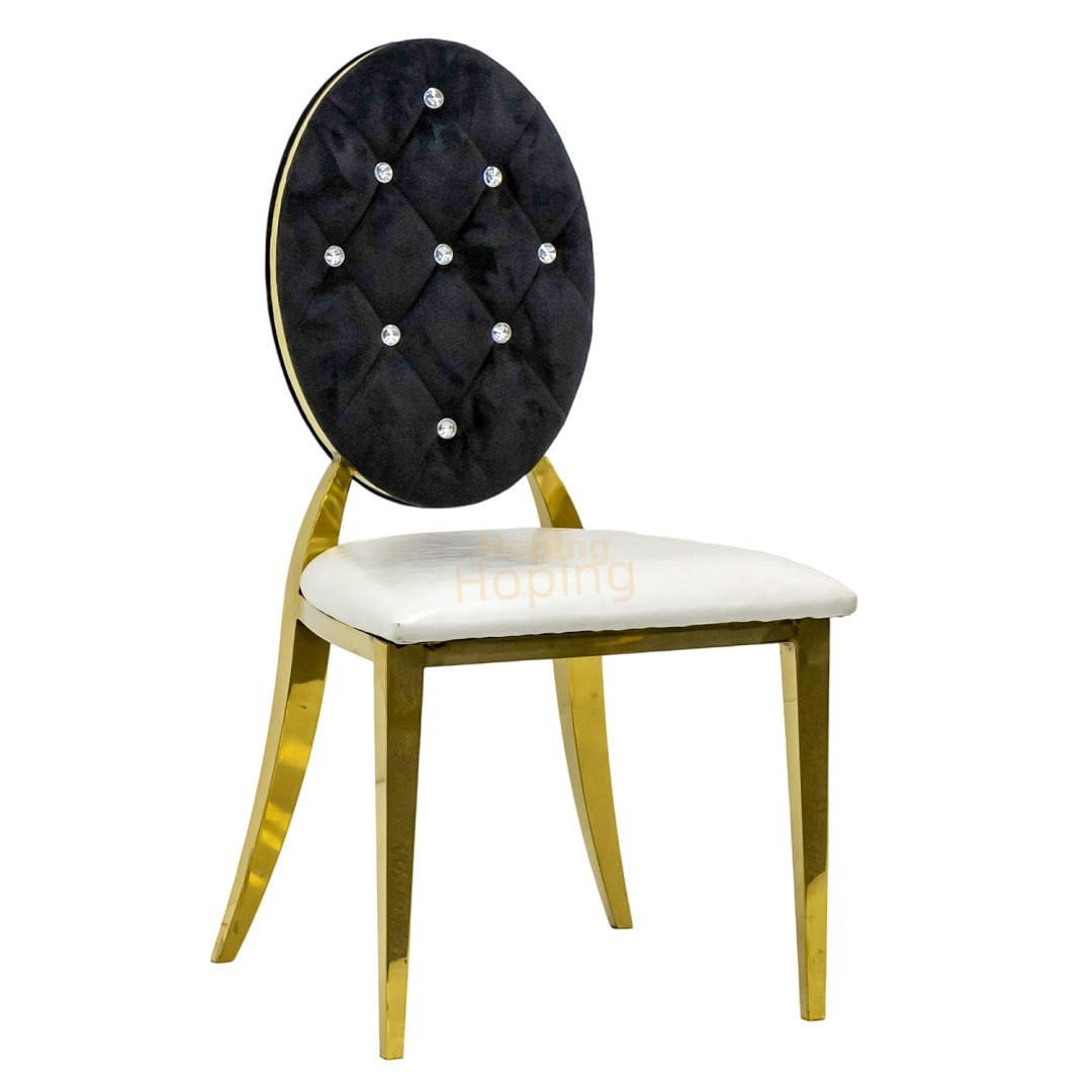 Modern Gold O-Shaped Backrest Banquet Wedding Chairs Hotel Furniture for Wedding Parties Events