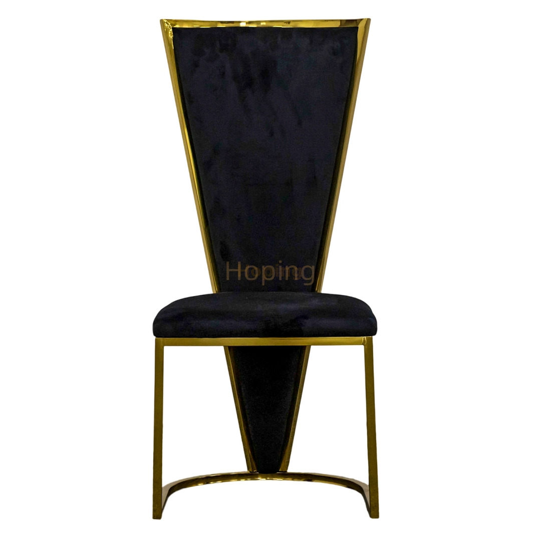 Modern High Back Velvet Dining Chair Hotel Dining Room Restaurant Banquet Event Wedding Soft Seat Dinning Chair
