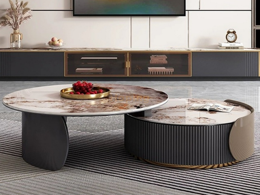 Slate Marble Center Table Coffee Table with Density Board