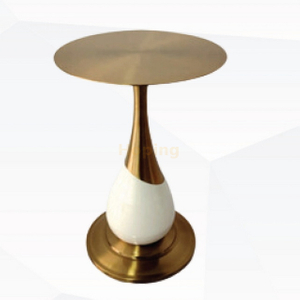 Customized Golden Marble Iron Base Side Table Small Coffee Table for Living Room