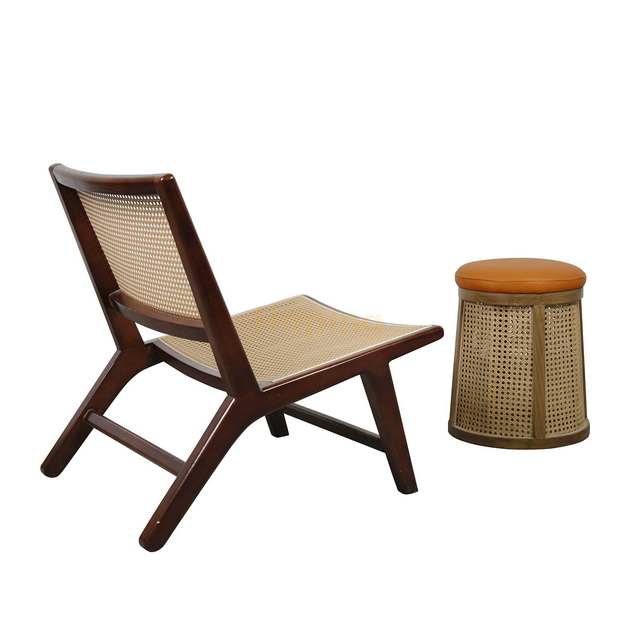 Rattan Solid Wood Chair for Family Restaurant Hotel Furniture Restaurant Rattan Chair Woven Wicker Dining Chair