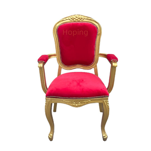 Red Armchair Stackable Restaurant Aluminium Chair for Hotel Wedding Party Church Event