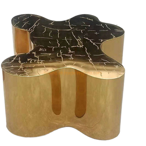 Modern Metal Table Living Room Table / Console Table / Side Table / Stainless Steel Coffee Table / Wood Stool Map Table Tree Pattern Table