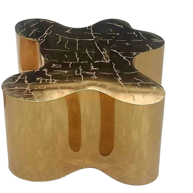 Modern Metal Table Living Room Table / Console Table / Side Table / Stainless Steel Coffee Table / Wood Stool Map Table Tree Pattern Table