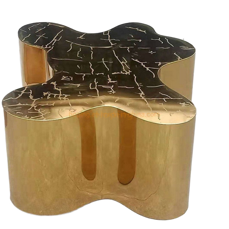 Modern Metal Table Living Room Table / Console Table / Side Table / Stainless Steel Coffee Table / Wood Stool Map Table Tree Pattern Table