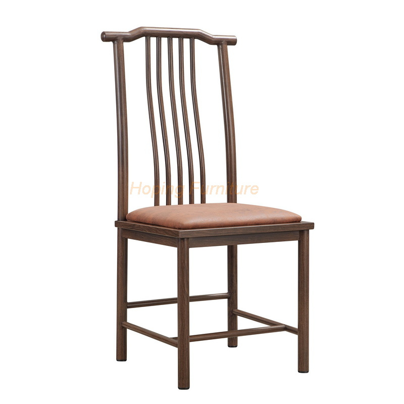 Chinese Antique Furniture Red Stool Nice Back Metal Wood Leg Banquet Dining Chair