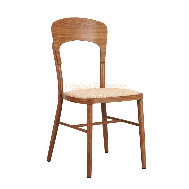 Fast Food Restaurant Chair Imitation Wood Metal Chair for Snack Bar Coffee Bar Kfc Simple Dining Chair