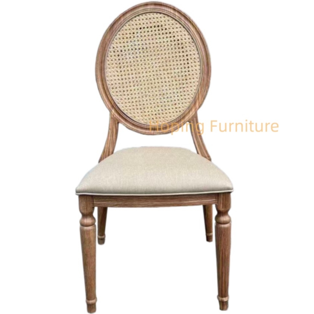 Classic Rattan Back Wooden Furniture Dining Louis Chairs for Event Banquet Outdoor Patio Chair