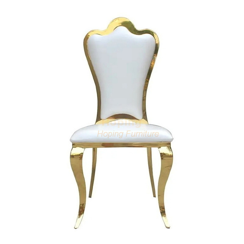 Gold Heart Design Stainless Steel Wedding Chair for Banquet Event Living Room