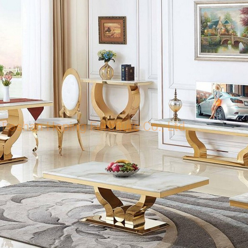Modern Living Room Furniture Customized Gold End Tables Coffee Table Side Square Table