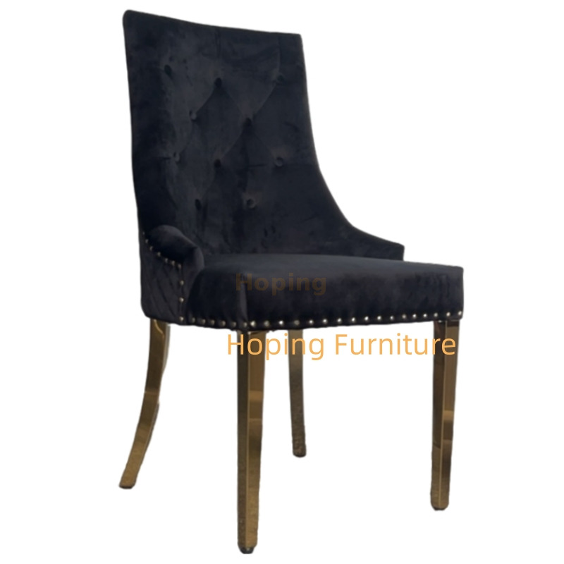 Hot Sale High Quality Orange Buckle with Golden Lion Decorate Upholstered Armchair with High Back Banquet Dining Hotle Chair