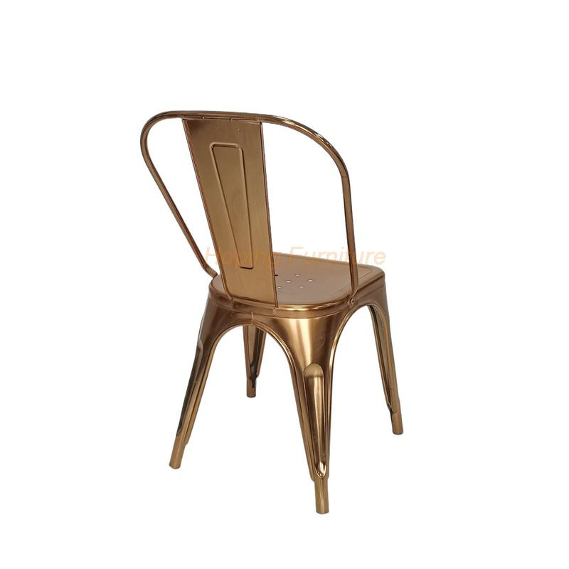 Promotional Cheap Price Stacking Metal Rose Gold Stainless Steel Chair Wedding Chair Banquet Chair